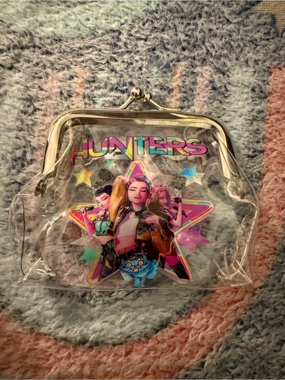 Hunters Clear Vinyl Coin Purse with Colorful Graphic